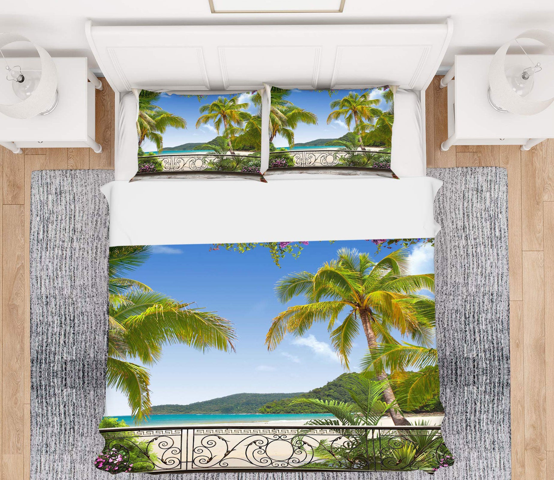 3D Coconut Tree 13010 Bed Pillowcases Quilt