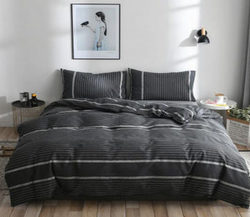 3D Gray-Black 17193 Bed Pillowcases Quilt