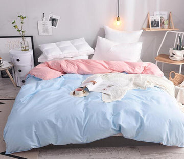 3D Light Blue Inner Pink 3099 Bed Pillowcases Quilt