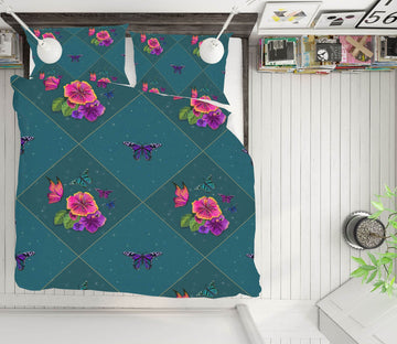 3D Pink Flowers 129 Rose Catherine Khan Bedding Bed Pillowcases Quilt Quiet Covers AJ Creativity Home 