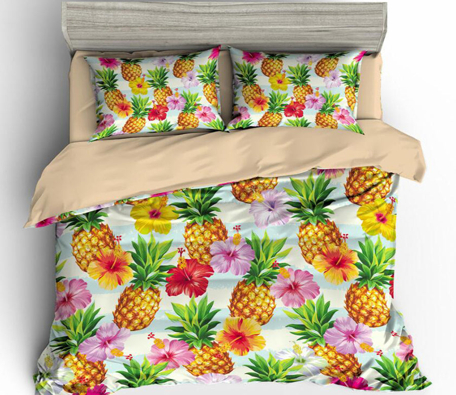 3D Yellow Pineapple 1153 Bed Pillowcases Quilt