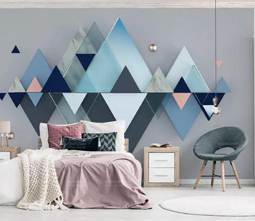3D Blue Triangle WC541 Wall Murals