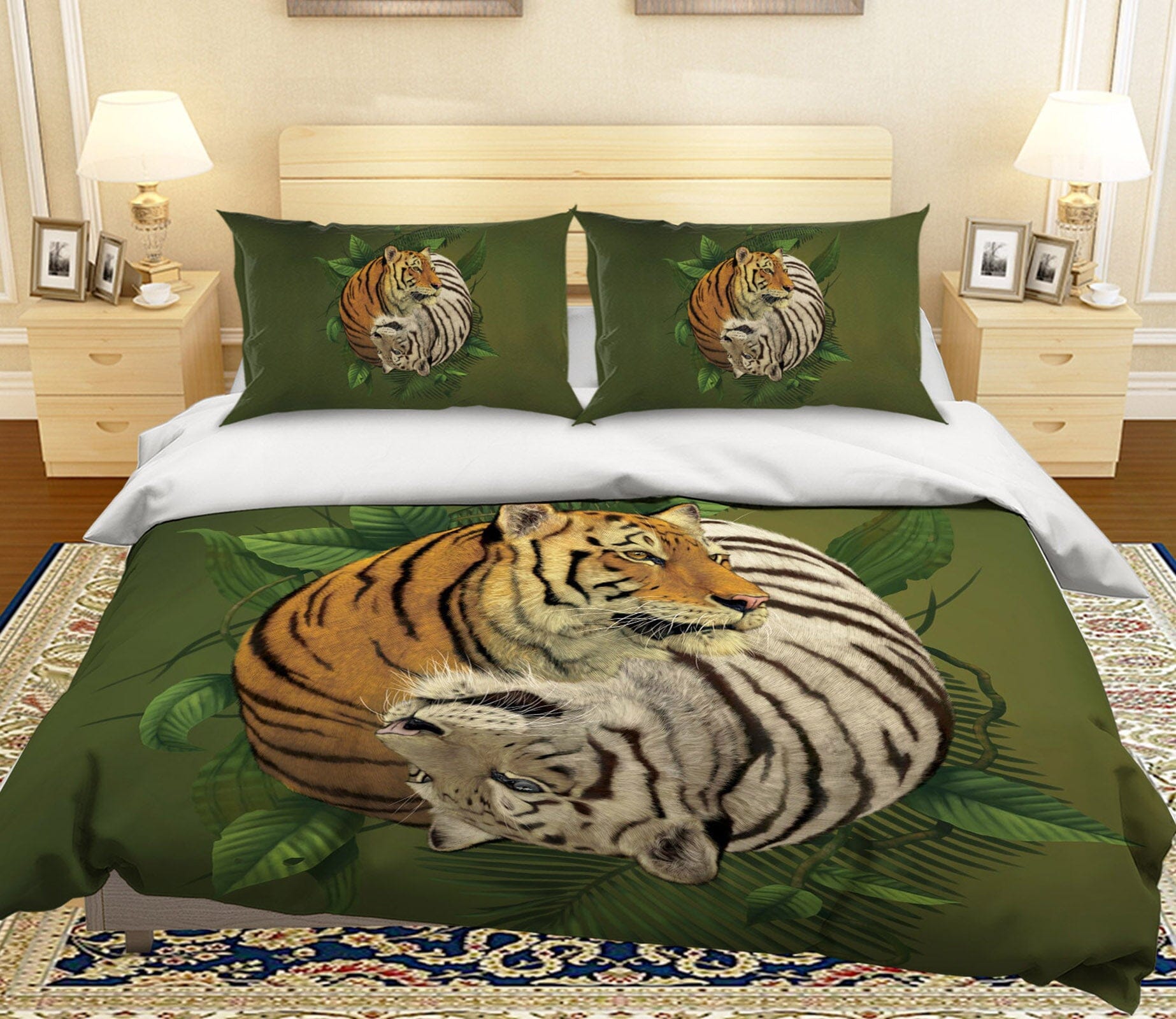 3D Tiger Yin Yang 088 Bed Pillowcases Quilt Exclusive Designer Vincent Quiet Covers AJ Creativity Home 