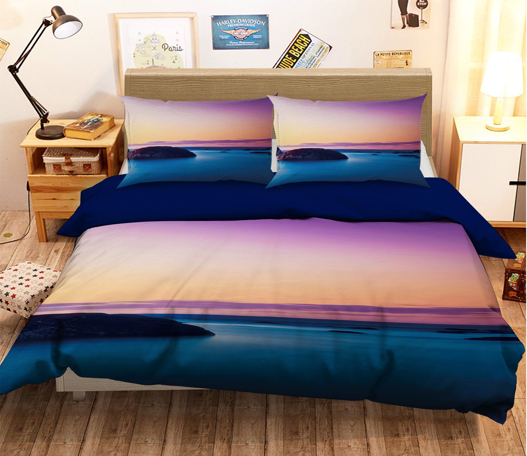 3D Sea Level Line Stone 093 Bed Pillowcases Quilt Wallpaper AJ Wallpaper 