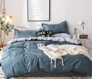 3D Dark Gray Small Grid 4036 Bed Pillowcases Quilt