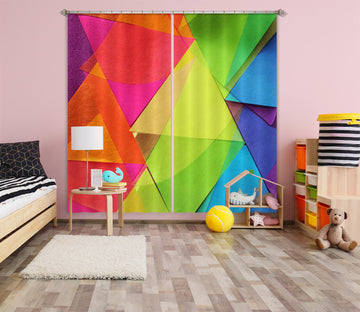 3D Colored Triangle 70093 Shandra Smith Curtain Curtains Drapes