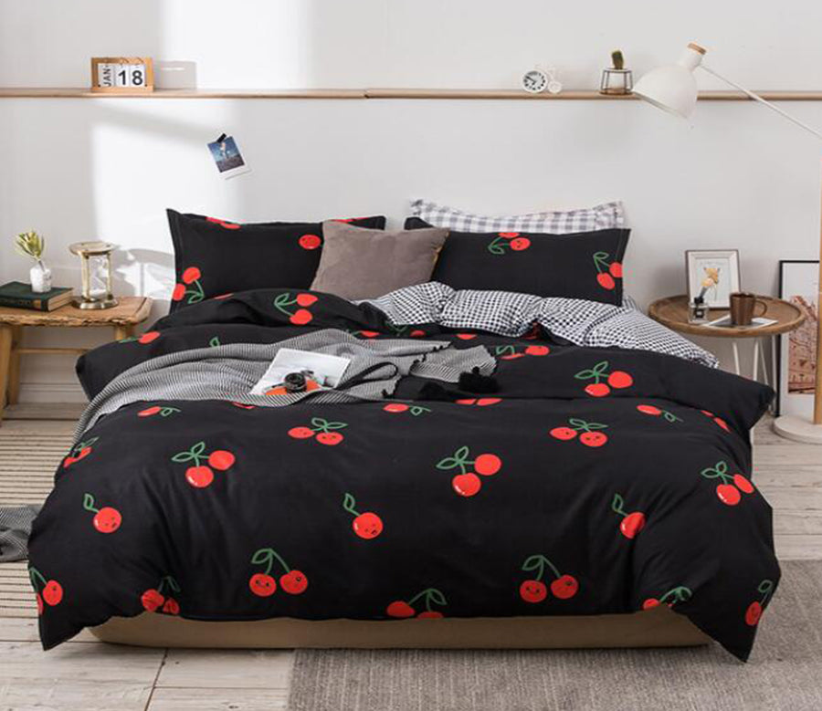 3D Black Cherry 13008 Bed Pillowcases Quilt
