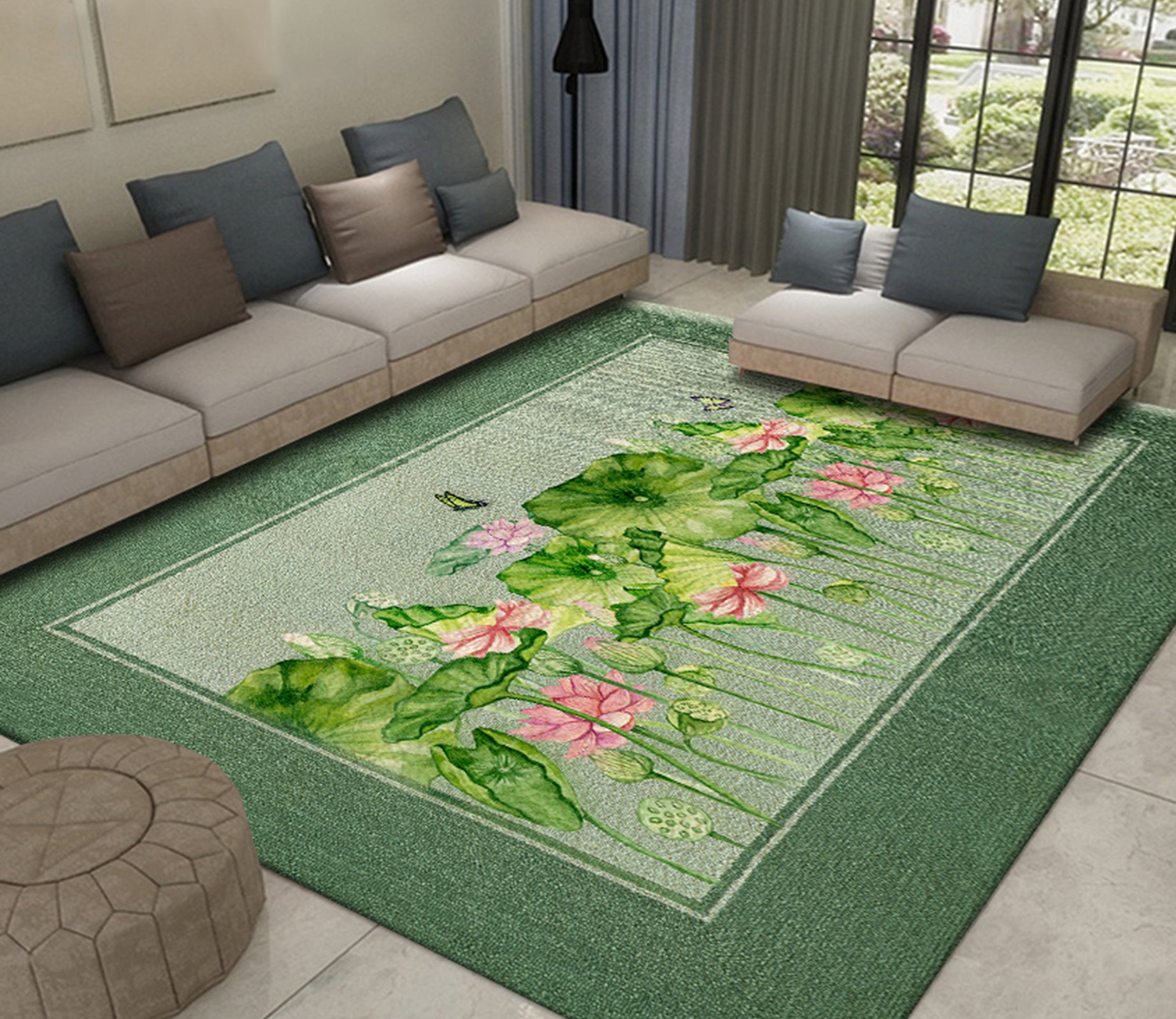 3D Lotus WG459 Non Slip Rug Mat Mat AJ Creativity Home 