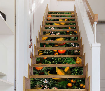 3D Orange Fruit Leaves 103224 Uta Naumann Stair Risers
