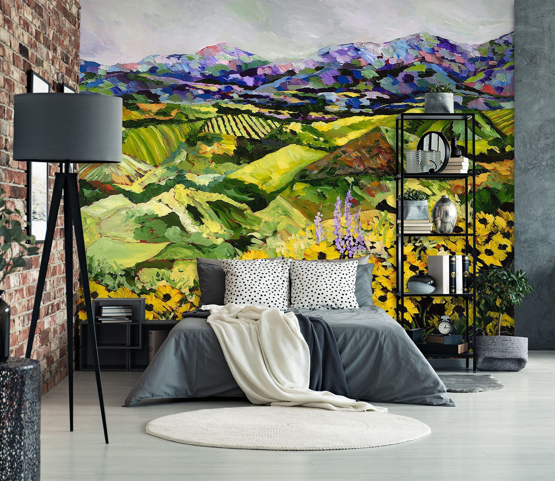 3D Sun Flower Garden 138 Allan P. Friedlander Wall Mural Wall Murals Wallpaper AJ Wallpaper 2 