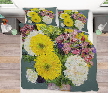 3D Vase Chrysanthemum 1089 Allan P. Friedlander Bedding Bed Pillowcases Quilt Quiet Covers AJ Creativity Home 