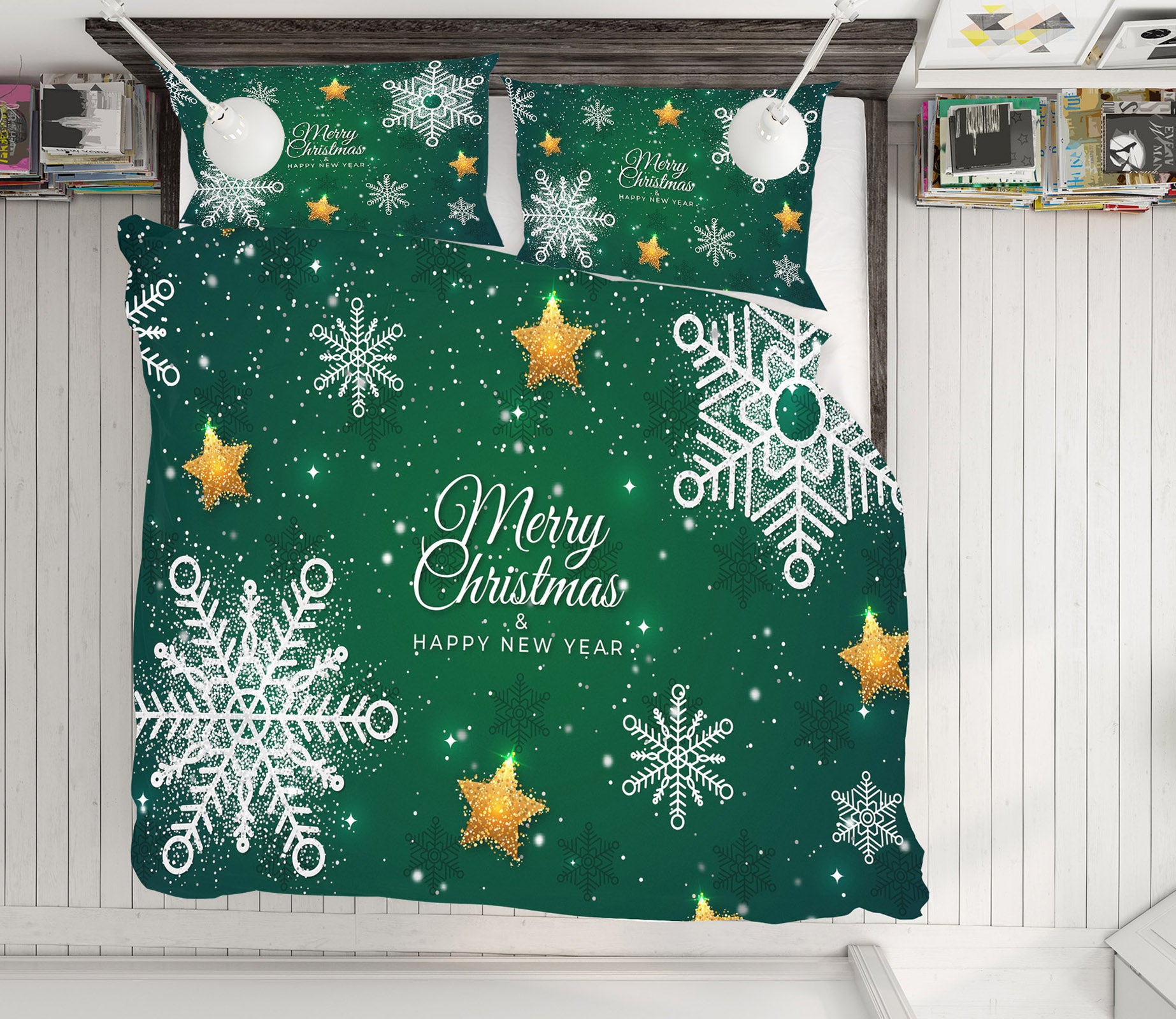 3D Snowflake 61012 Bed Pillowcases Quilt