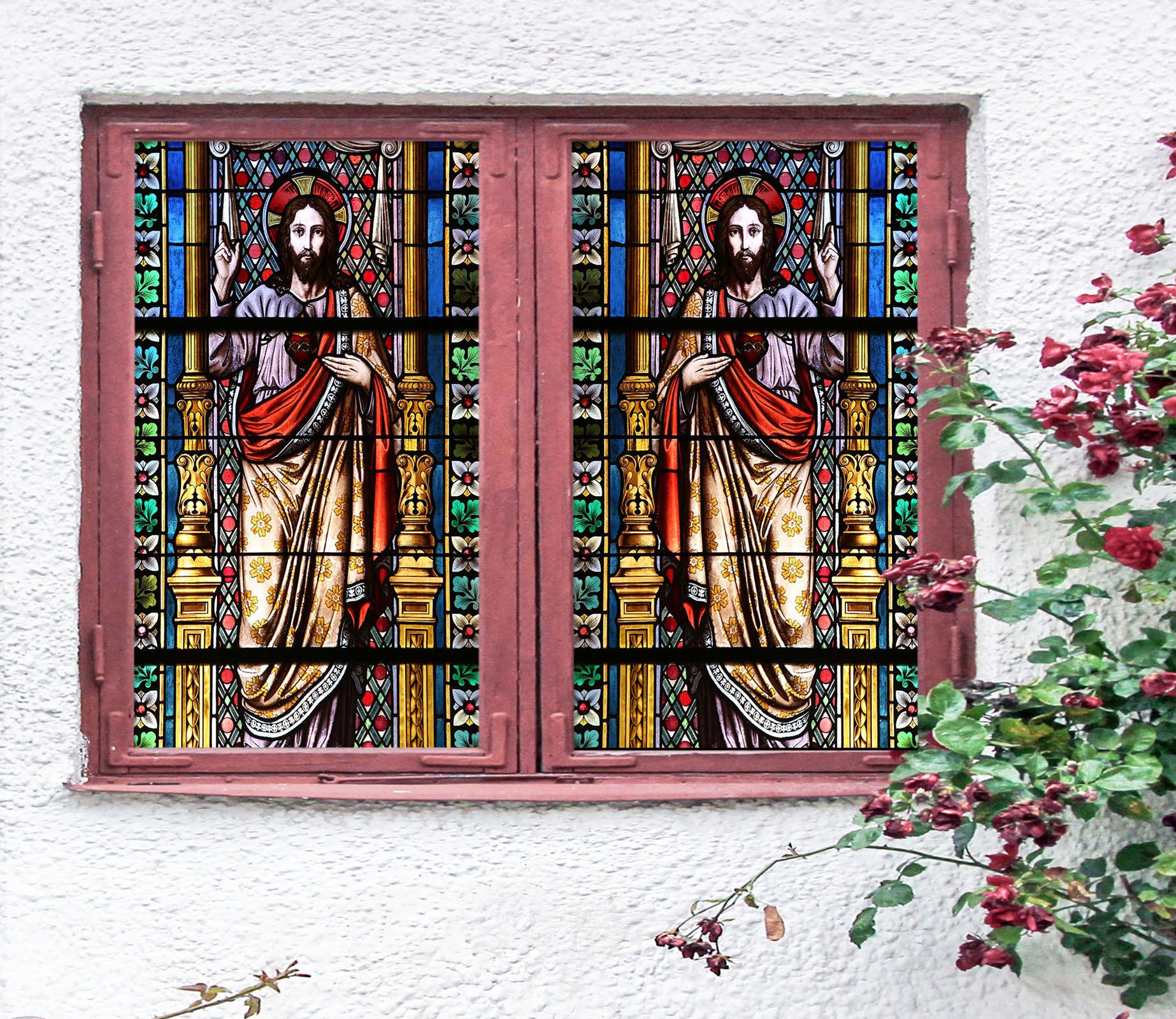 3D Throne Prince 025 Window Film Print Sticker Cling Stained Glass UV Block