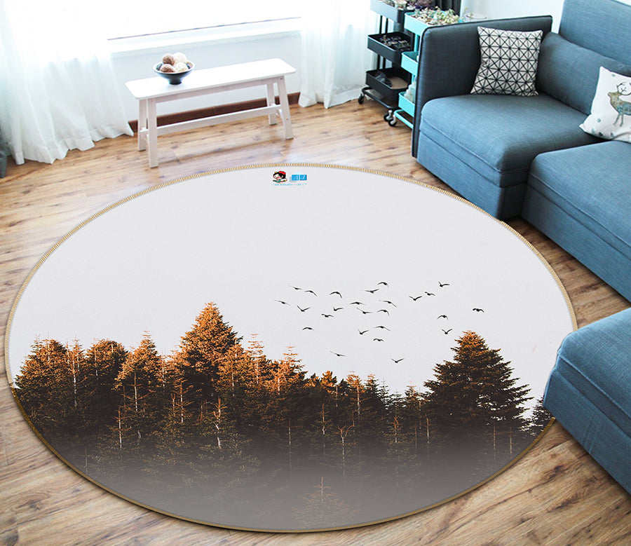 3D Forest 64101 Round Non Slip Rug Mat
