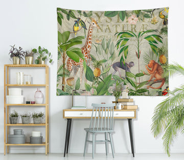 3D Giraffe Monkey Lemon Pineapple 11869 Andrea haase Tapestry Hanging Cloth Hang