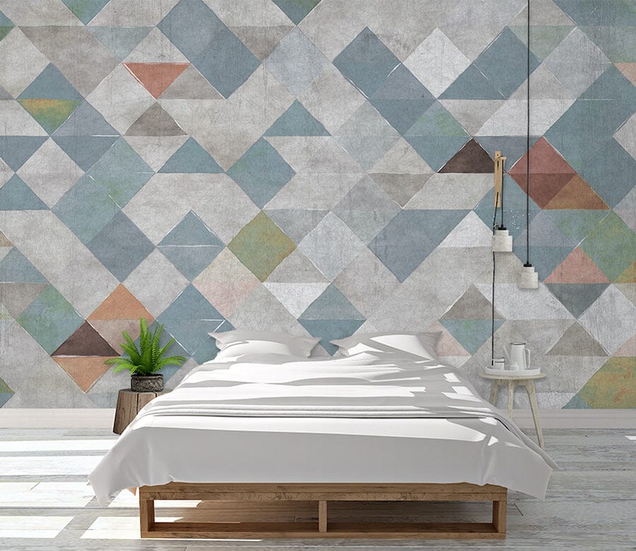 3D Blue Geometry WG138 Wall Murals Wallpaper AJ Wallpaper 2 