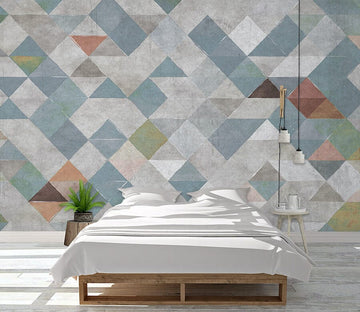 3D Blue Geometry WG138 Wall Murals Wallpaper AJ Wallpaper 2 