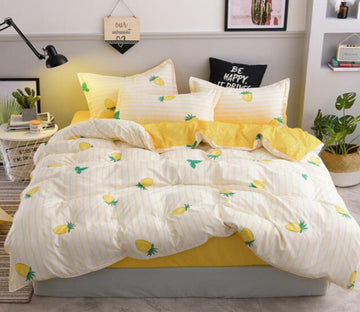 3D Yellow Strawberry 2180 Bed Pillowcases Quilt