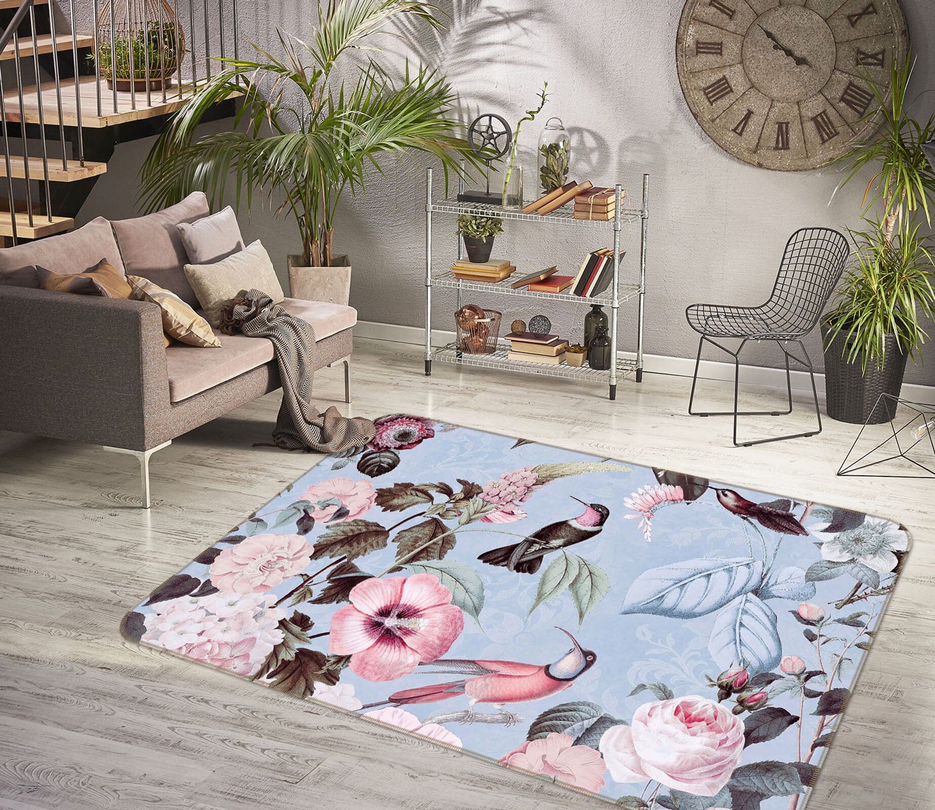 3D Flower Bird 1022 Andrea haase Rug Non Slip Rug Mat Mat AJ Creativity Home 