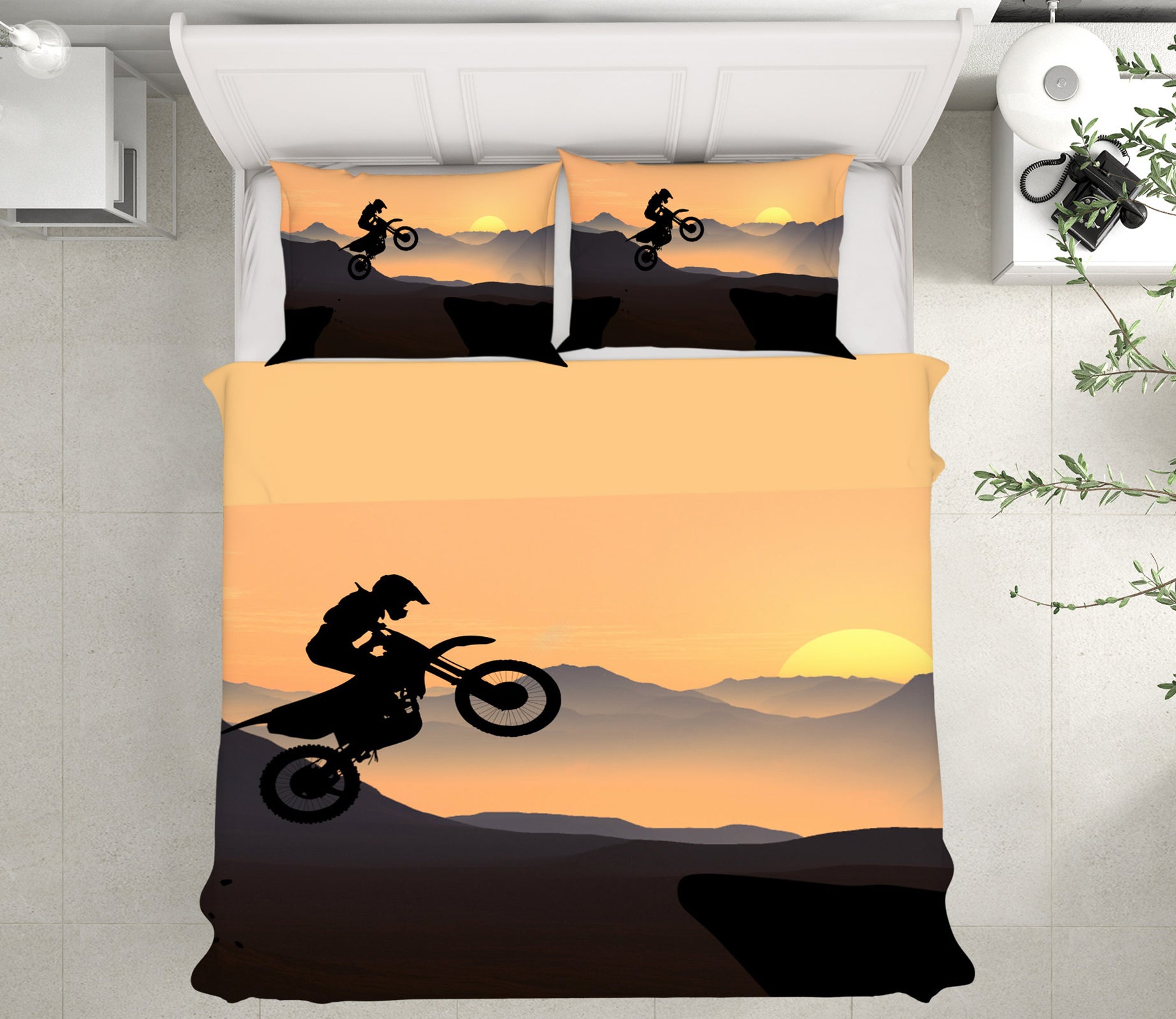 3D Get A Motorcycle 14099 Bed Pillowcases Quilt
