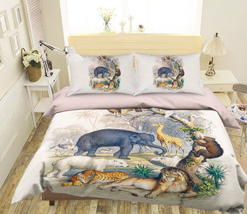 3D ZOO 1948 Bed Pillowcases Quilt Quiet Covers AJ Creativity Home 