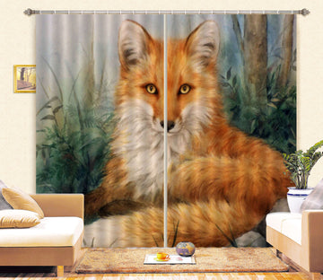 3D Animal Fox 9100 Kayomi Harai Curtain Curtains Drapes