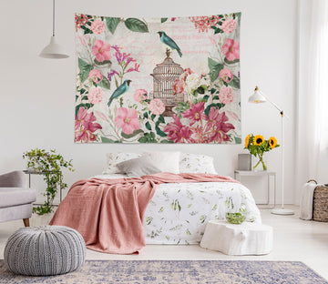 3D Flower Bird Cage 11831 Andrea haase Tapestry Hanging Cloth Hang