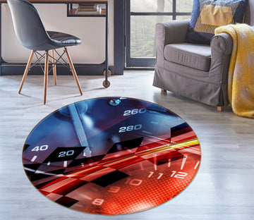 3D Car Dashboard 74152 Round Non Slip Rug Mat