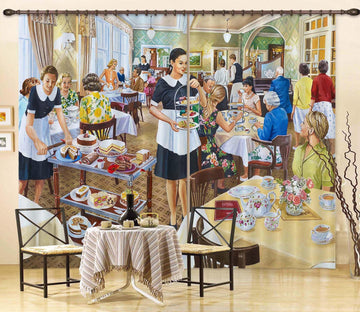3D Afternoon Tea 708 Curtains Drapes Wallpaper AJ Wallpaper 