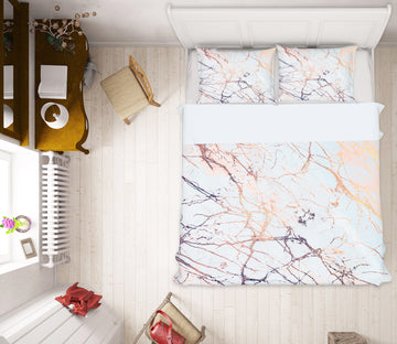 3D White Marble 16115 Bed Pillowcases Quilt