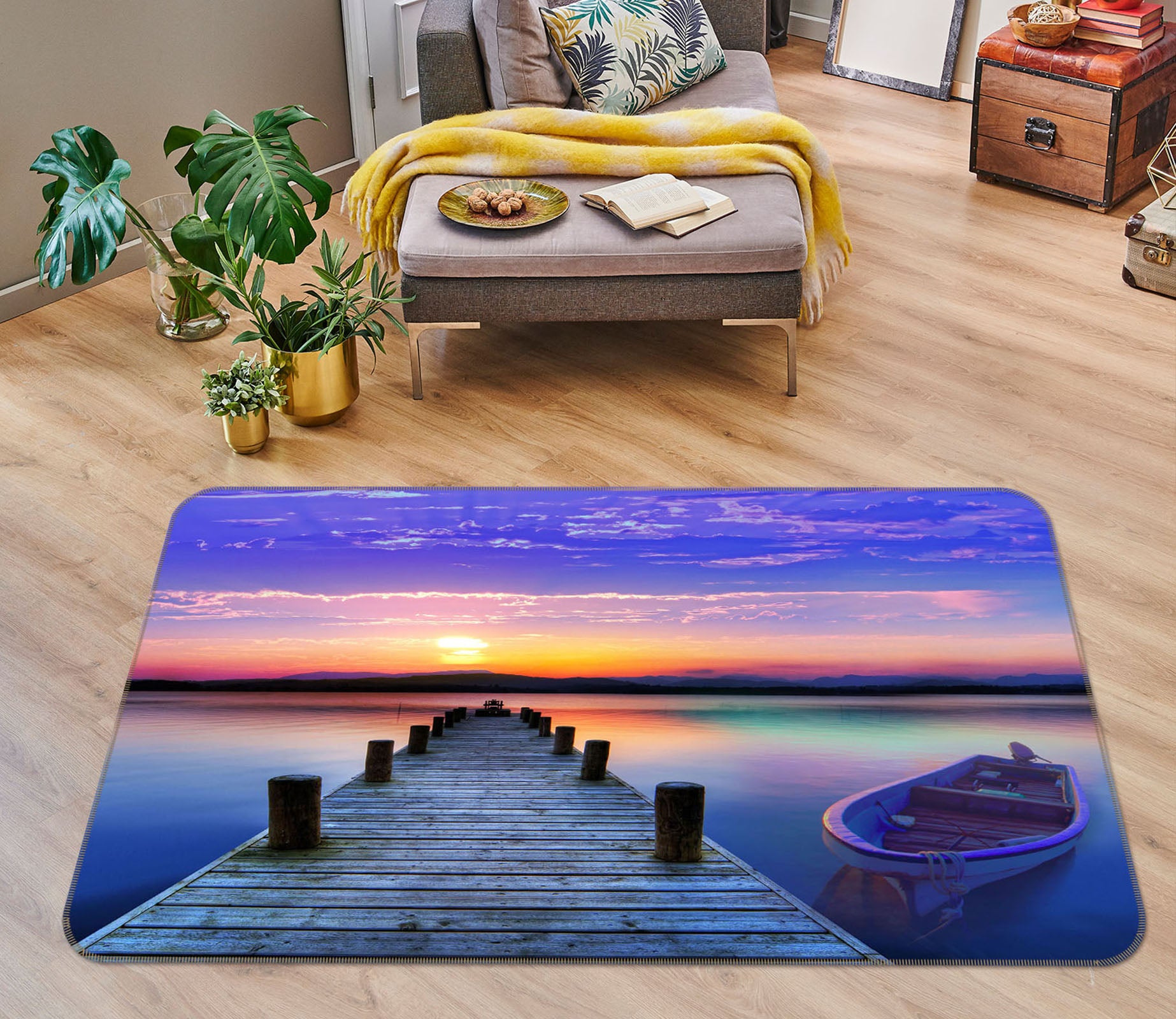3D Bridge Gallery Ferry 32019 Non Slip Rug Mat