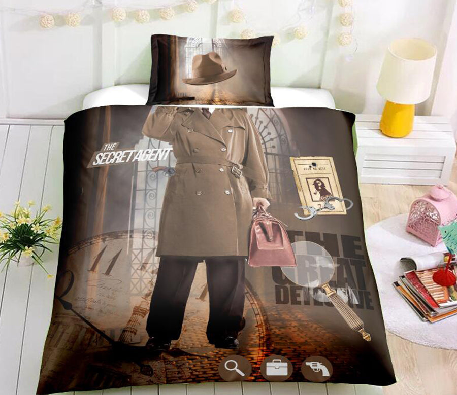 3D Detective 6072 Bed Pillowcases Quilt