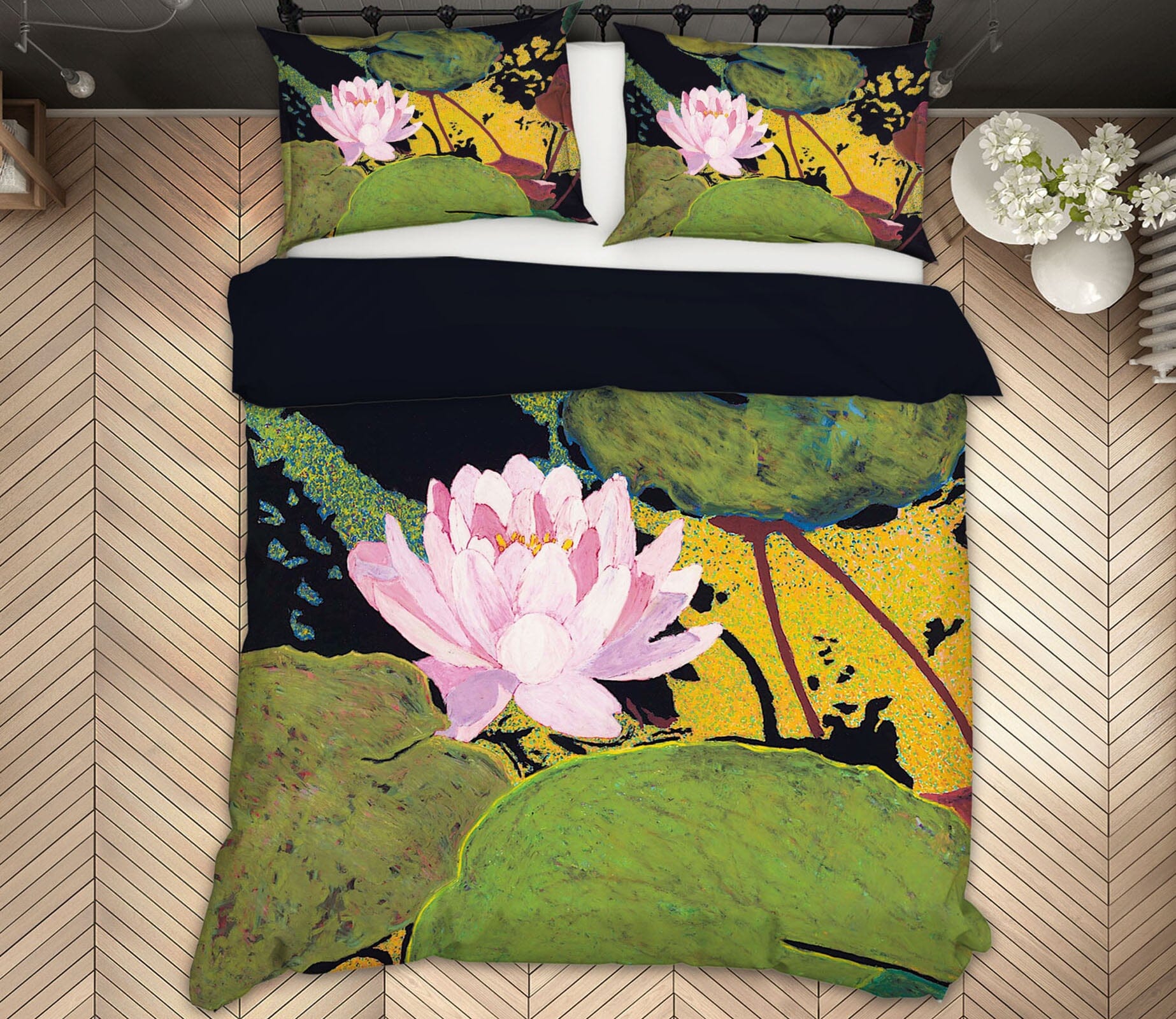 3D Pink Lotus 1163 Allan P. Friedlander Bedding Bed Pillowcases Quilt Quiet Covers AJ Creativity Home 