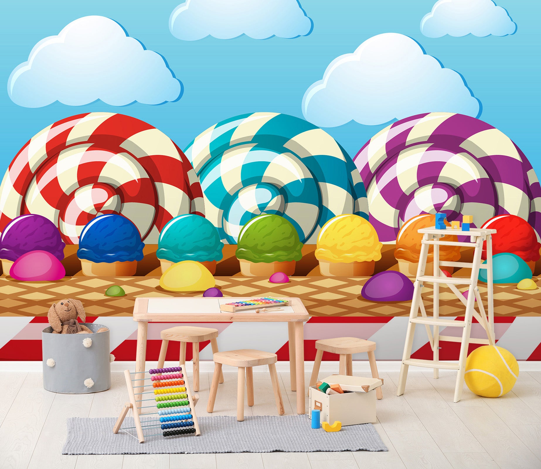3D Color Ice Cream 255 Wall Murals
