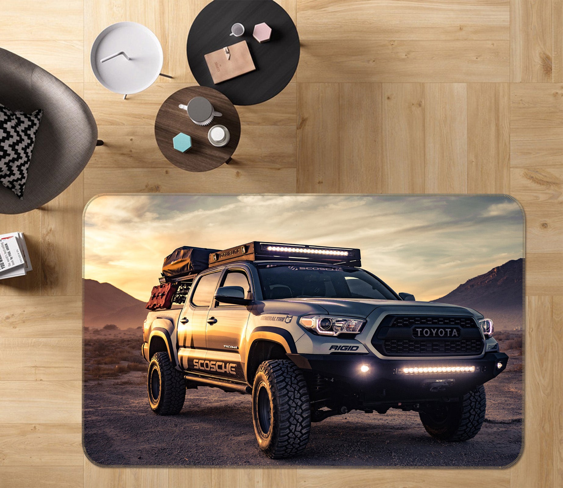 3D Dark Grey Car 68057 Vehicle Non Slip Rug Mat