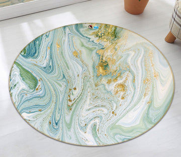 3D Green Marble Texture 3215 Round Non Slip Rug Mat Mat AJ Creativity Home 