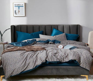 3D Grey Dark Flower 6153 Bed Pillowcases Quilt