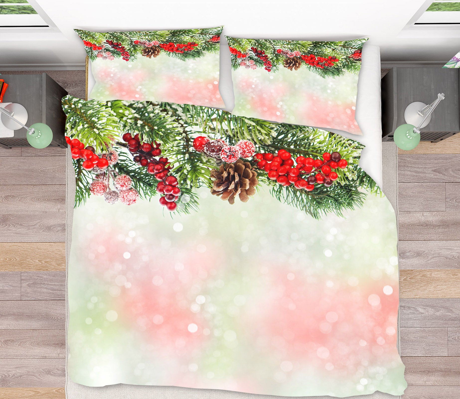 3D Branches 51076 Christmas Quilt Duvet Cover Xmas Bed Pillowcases