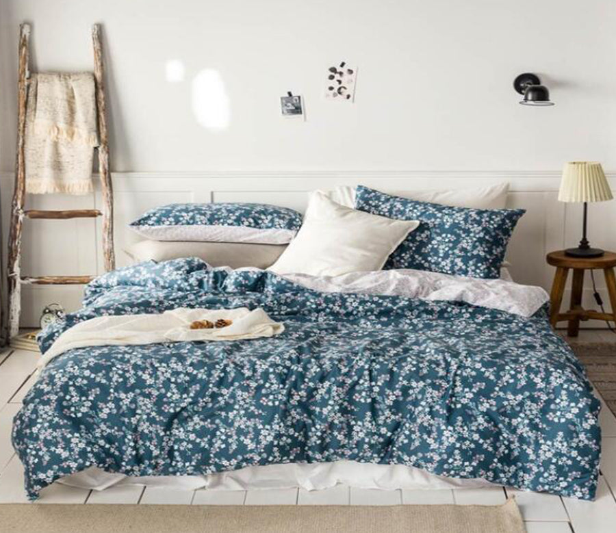 3D Navy Blue 7032 Bed Pillowcases Quilt