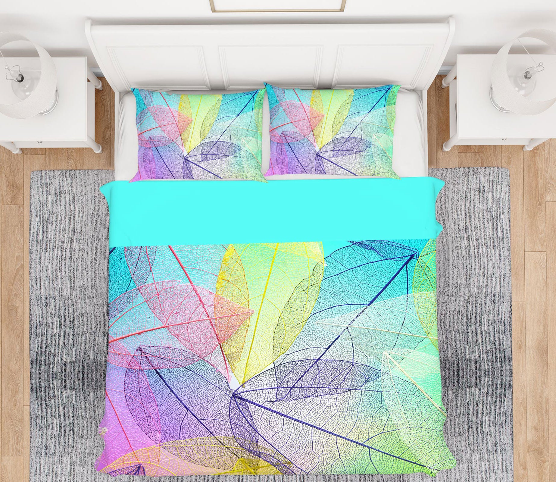 3D Colored Leaves 14014 Bed Pillowcases Quilt