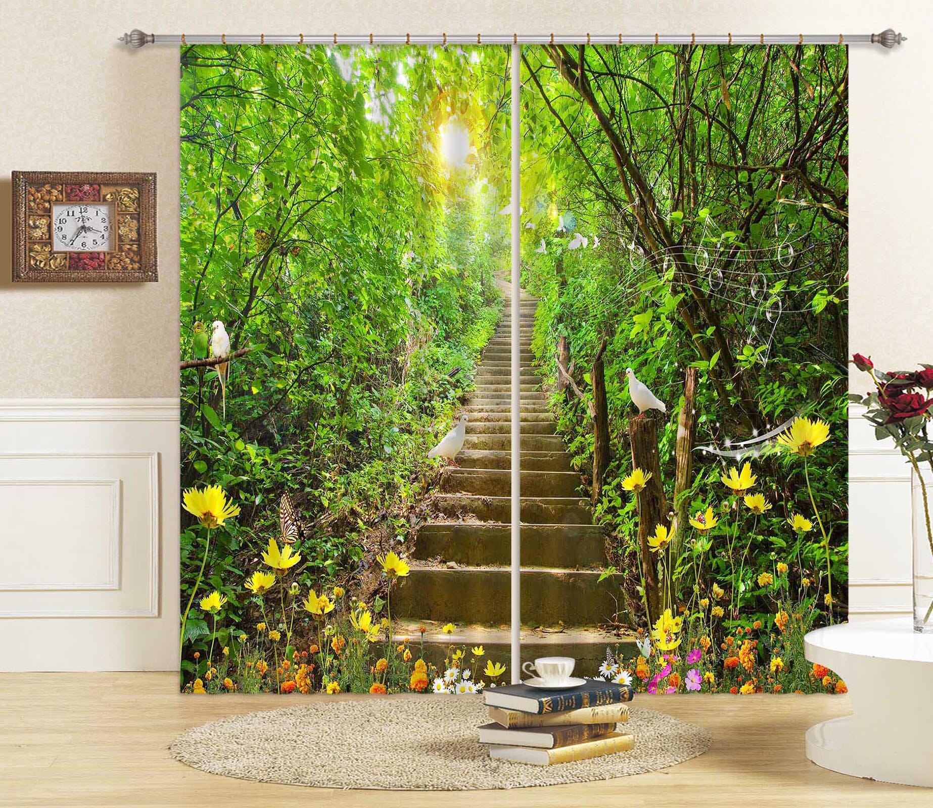 3D Forest Path 136 Curtains Drapes Wallpaper AJ Wallpaper 