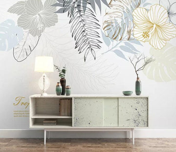 3D Leaf Flower 1968 Wall Murals Wallpaper AJ Wallpaper 2 