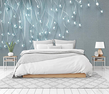 3D Blue Beads WC630 Wall Murals