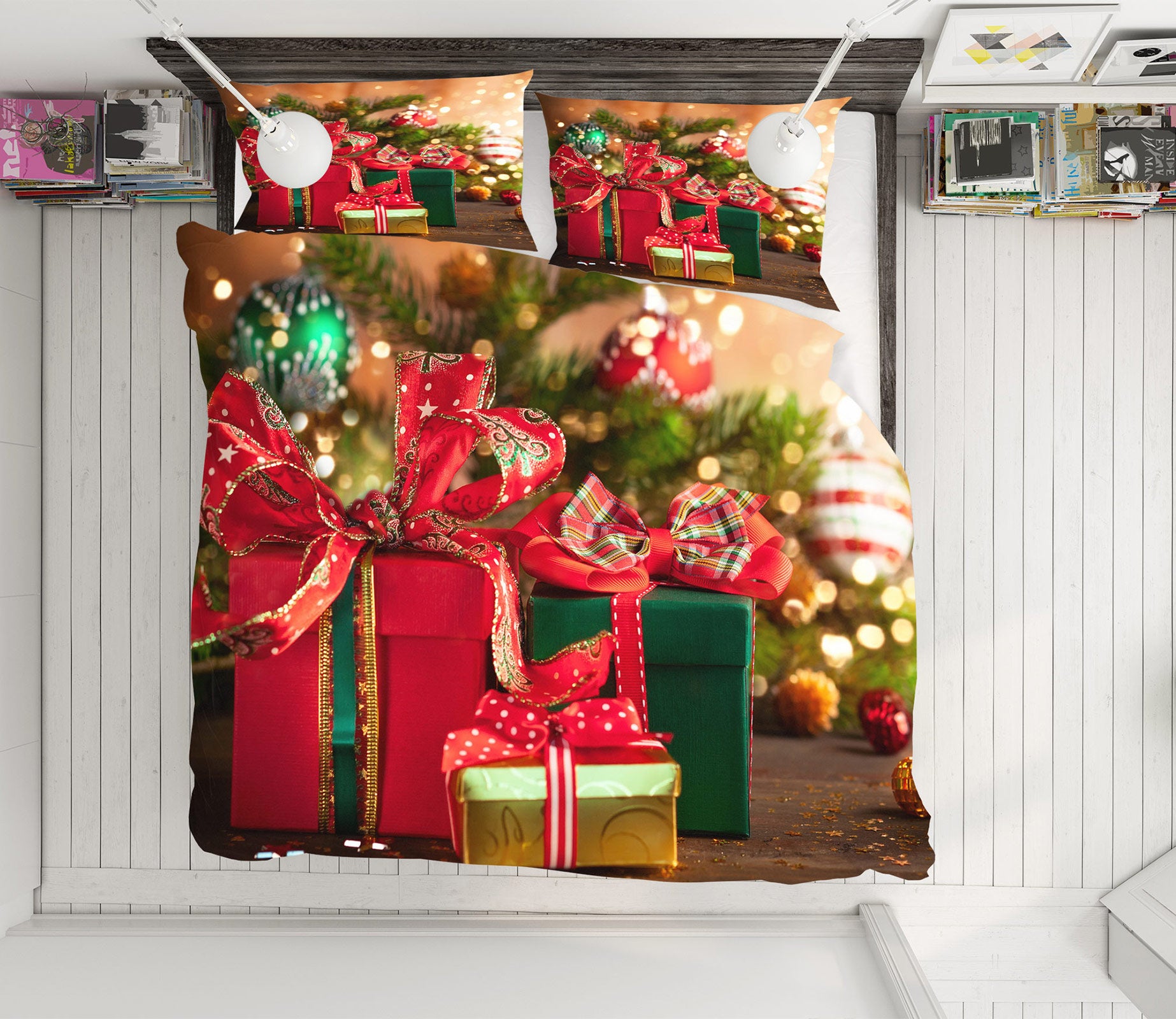 3D Gift Box 51037 Christmas Quilt Duvet Cover Xmas Bed Pillowcases