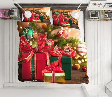 3D Gift Box 51037 Christmas Quilt Duvet Cover Xmas Bed Pillowcases