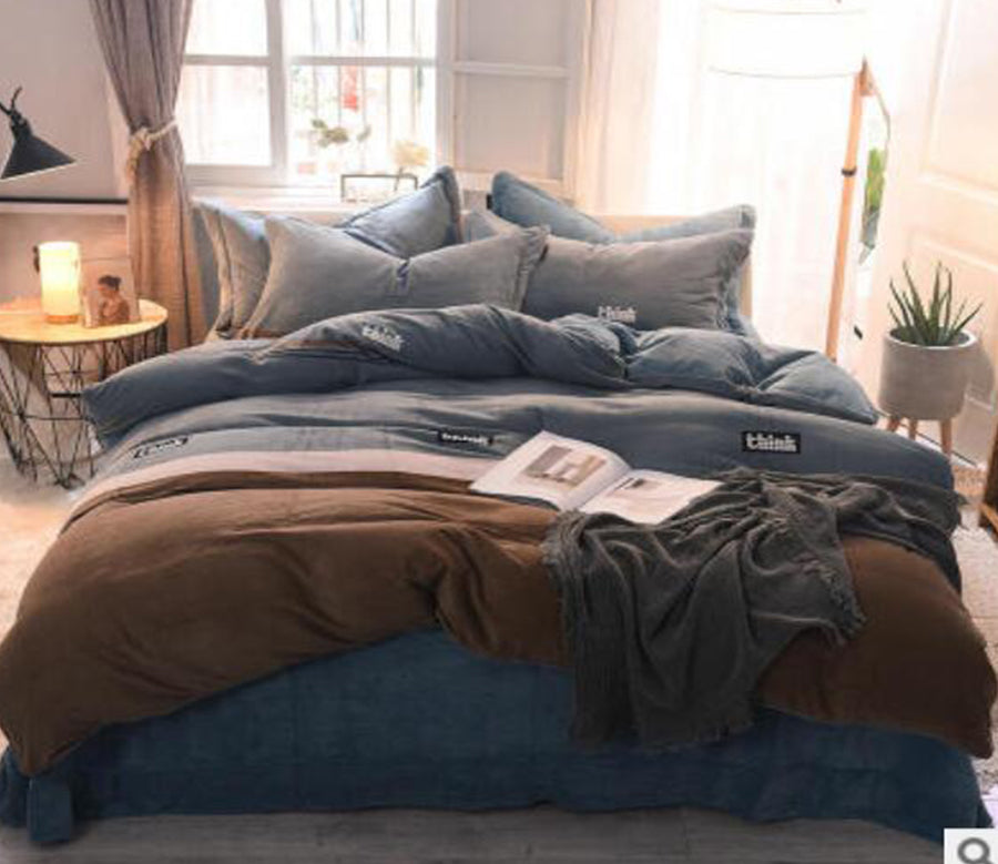 3D Dark Brown Green Stitching 20076 Bed Pillowcases Quilt