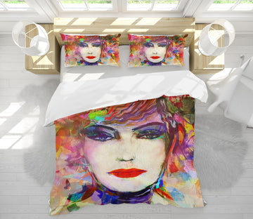 3D Makeup Model 008 Bed Pillowcases Quilt
