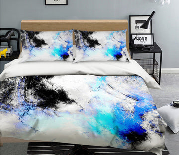 3D Blue Gouache 009 Bed Pillowcases Quilt Wallpaper AJ Wallpaper 