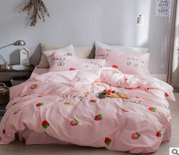 3D Strawberry 17057 Bed Pillowcases Quilt