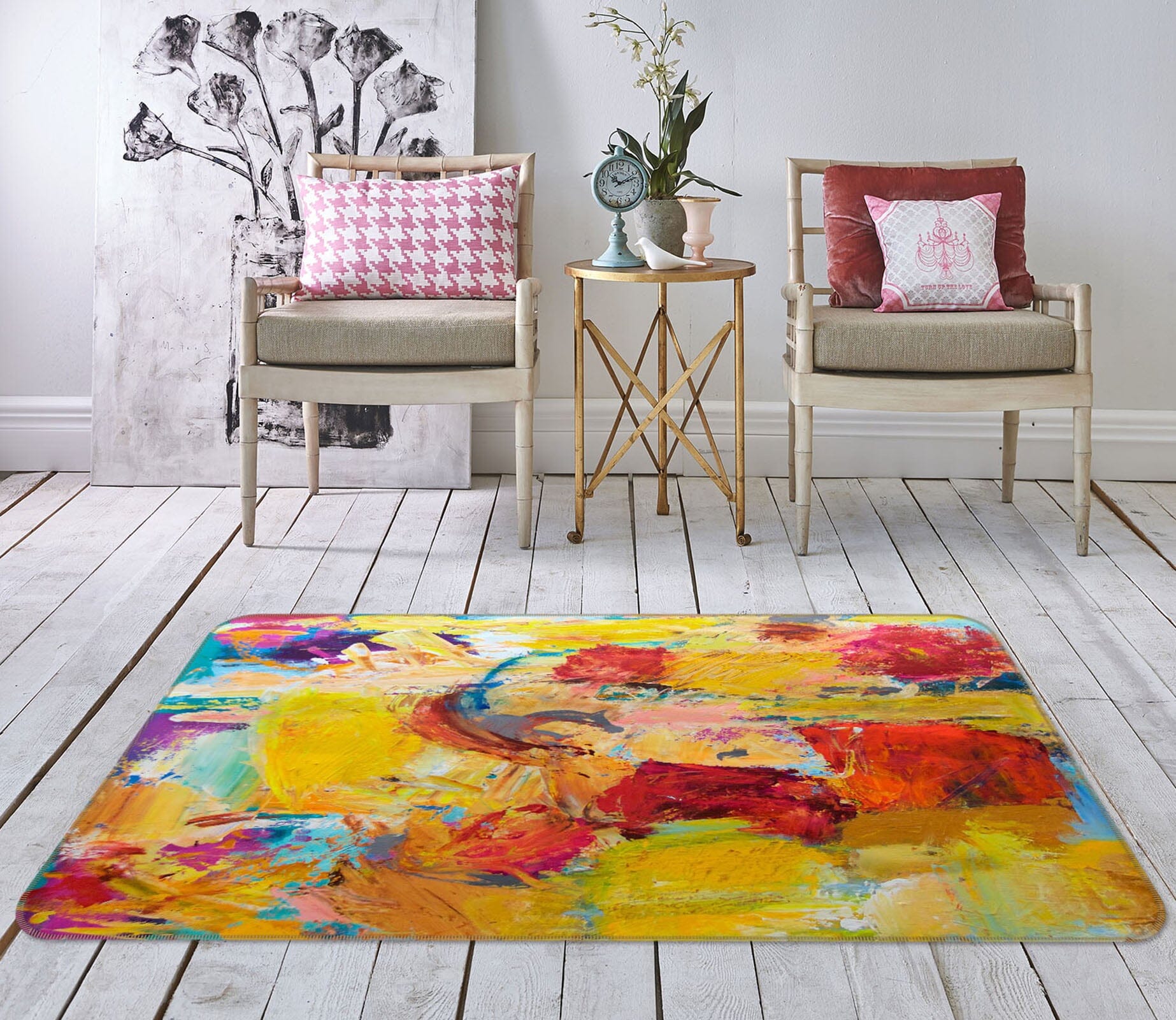 3D Abstract Art 1093 Allan P. Friedlander Rug Non Slip Rug Mat Mat AJ Creativity Home 